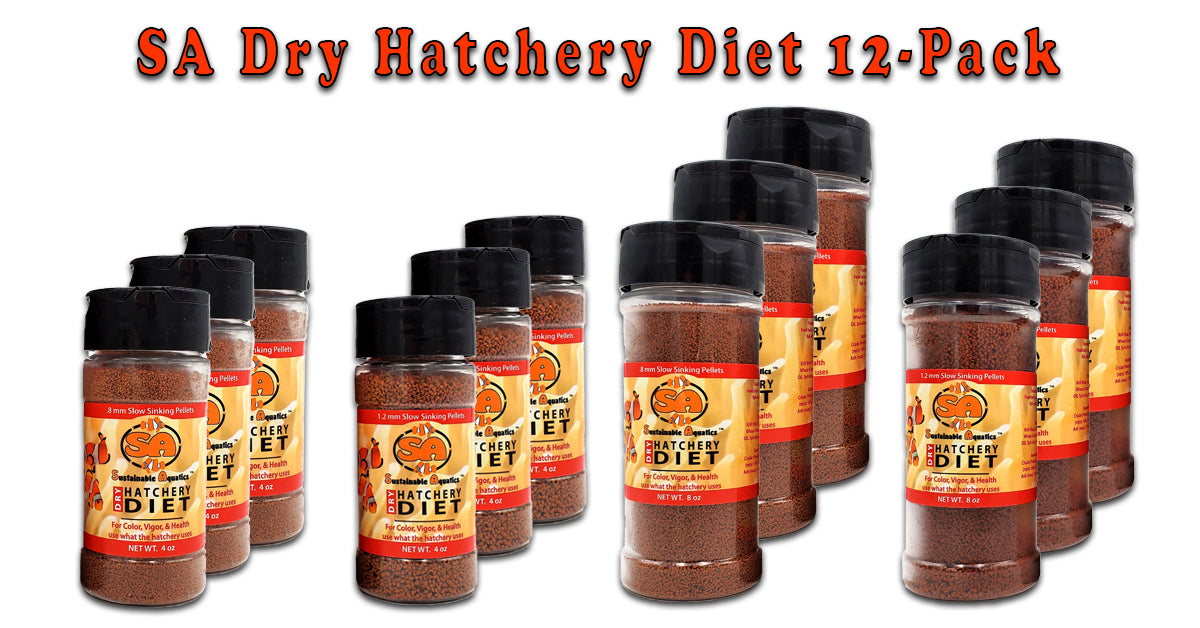 SA Dry Hatchery Diet (3 each of our 4 most popular sizes: 4oz and 8oz 0.8mm and 1.2mm)