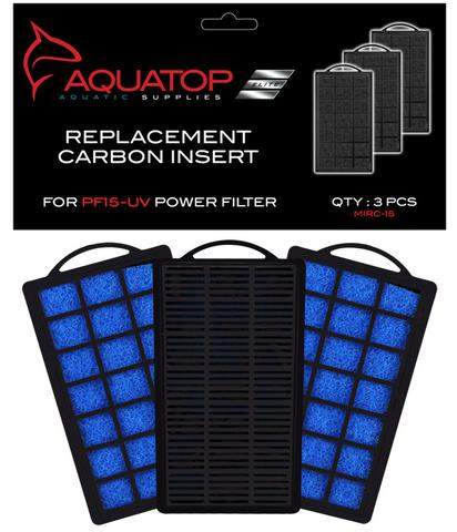 AQUATOP Carbon insert replacement for PF15-UV Power Filter, MIRC-15